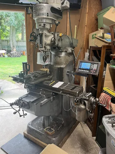 Vista 2 de Bridgeport Mill 9 x 42 mesa de 3 ejes de carcasa de metal LCD DRO sistema de lectura digital Set de pantalla de 3 piezas de codificador lineal