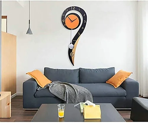 Vista 4 de Home Decoration Clock Creative Wall Clock Modern Contemporary Wooden Metal Interior for Kitchen Bedroom Living Room Office Clocks Wall