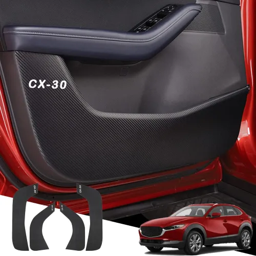 Vista 9 de Great-luck Adhesivos de cuero para puerta anti patadas, accesorios interiores personalizados, protector de película de borde lateral, 4 piezas/juego