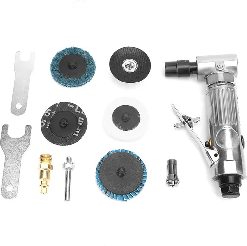 Vista 9 de Akozon 1/4-Inch Angle 90 Degree Die Grinder 20000 RPM Grado Industrial Aire Doblado Neumático Die Grinder Disco