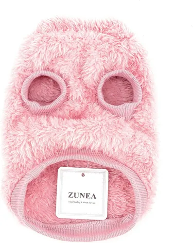 Vista 3 de Zunea Suéter de forro polar para perro, abrigo cálido de invierno para perros pequeños, ropa suave y mullida para cachorros con anillo en D