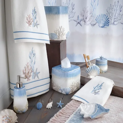 Vista 3 de Avanti Linens - Toalla de dedo, toalla de algodón suave y absorbente (Colección Costera Abstracta)