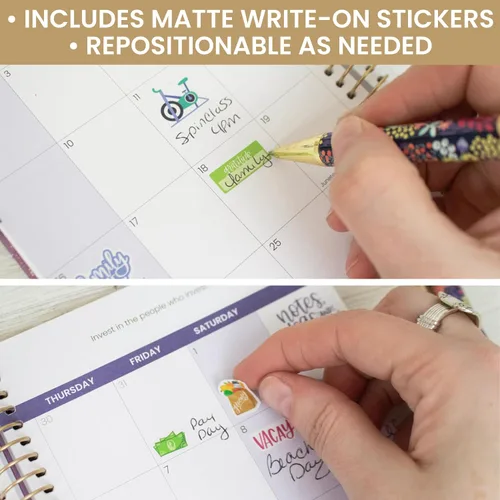Vista 5 de Bloom Daily Planners Hojas de Calcomanías para Planificador Clásico Recientemente Mejoradas - Paquete Variado de Calcomanías para Decorar