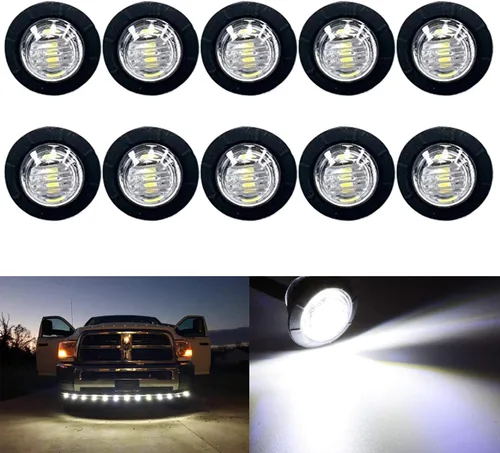 Vista 10 de KEING Mini pequeño redondo 3/4 pulgadas 12 V ámbar LED botón luz luz indicadora universal marcador lateral luces impermeable camión remolque autobús