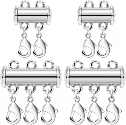 Vista 7 de OHINGLT - Cierres de capas para collar, cierre magnético deslizante, conector de collar, cierres de tubo deslizantes de múltiples hebras