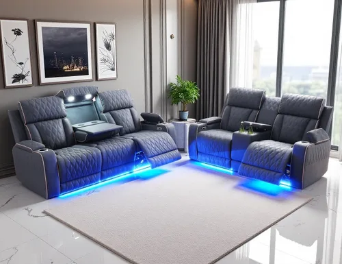 Vista 10 de Juego de sofá reclinable eléctrico, juego de sofá y silla reclinable de cuero, juegos de muebles de sala de estar, muebles de lujo de 3 piezas