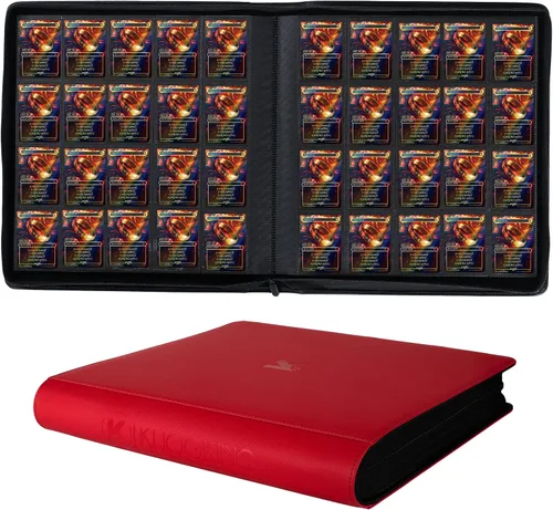 Vista 10 de Carpeta de tarjetas intercambiables de 2000 bolsillos, 20 bolsillos compatible con MTG, tarjetas deportivas y otras tarjetas de intercambio de Negro