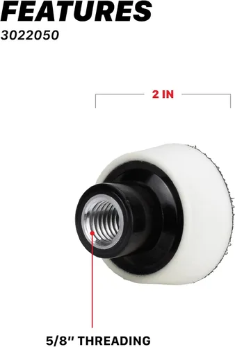 Vista 2 de Maxshine 2" Juego Universal Profesional de Almohadillas Giratorias para Pulidor – Placa de Alto Rendimiento de 50mm con Rosca de 5/8" – Compatible