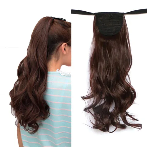 Vista 15 de iLUU Extensiones de cabello sintético de 20 pulgadas, 3.17 oz, ondulado, rizado, resistente al calor, fibra sintética para mujer