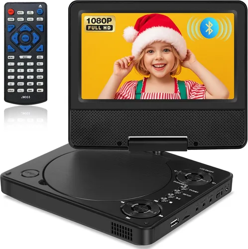 Vista 8 de HotHat Reproductor de DVD portátil de 12.5", pantalla giratoria HD de 10.1 Rojo10.1