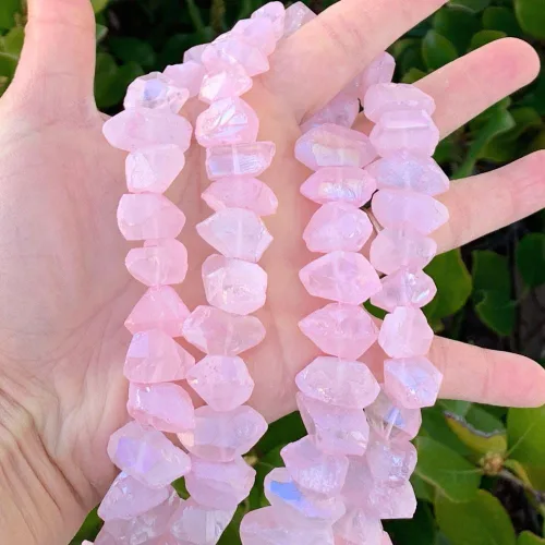 Vista 14 de Adabele GA-B7 - Cuentas sueltas de cuarzo de cristal curativo natural de 15 pulgadas, cuentas sueltas perforadas, azul aguamarina, AB