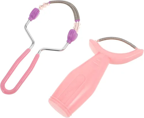 Manual Facial Hair Remover Epilator for Women Face 2pcs Spring Threading Hair Removal Tool Portable for Upper Lip and Chin