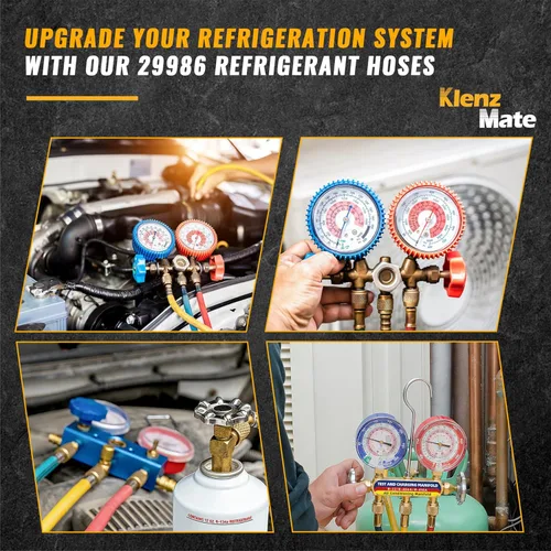 Vista 8 de Mangueras HVAC 29986 Plus II de 1/4 pulgadas, ranura de alivio de presión personalizada, adaptador de conversión R-410A, mangueras compactas