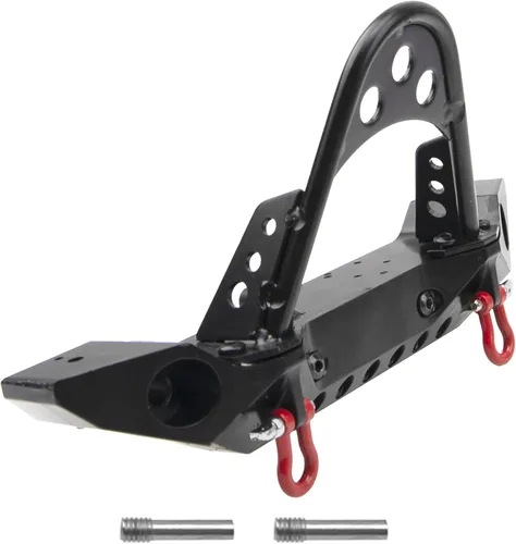 ShareGoo - Parachoques delantero de metal a control remoto con gancho de remolque, luz LED compatible con Axial SCX10 Jeep SCX10 II 90046 90047