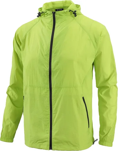 Vista 3 de HETHCODE Chaqueta ligera con capucha y cremallera completa para hombre, impermeable, para senderismo