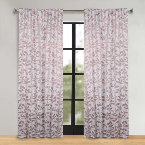 Vista 102 de Superior Cortinas opacas, oscurecimiento de la habitación para dormitorio, bloqueo solar, térmicas, cortinas bohemias modernas, colección de hojas