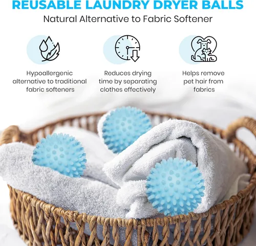 Vista 2 de Handy Laundry Bolas reutilizables para secadora de ropa, una alternativa natural al suavizante de telas, reducen el tiempo de secado y ahorran