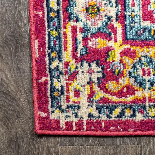 Vista 23 de JONATHAN Y MDP207B-28 Brooklyn Geométrico Medallón Bohemio Alfombra de corredor para interiores, fácil limpieza, dormitorio, cocina, sala de estar