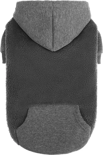 Vista 17 de PUPTECK Sudadera con capucha para perro, suéter cálido para perro, ropa de invierno, abrigos para clima frío, para perros pequeños, medianos y Negro