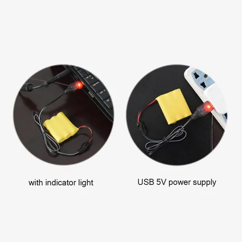 Vista 5 de Fielect Cable cargador USB de 6V 250mA con conector SM-2P enchufe para coche RC Ni-MH Ni-CD batería