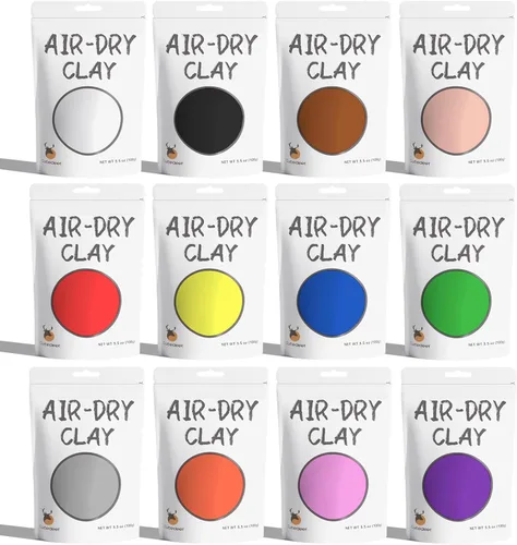 Cutedeer Arcilla de modelado de secado al aire – 12 colores, arcilla de moldeo de espuma suave de 2.6 libras, creativo para niños y adultos,