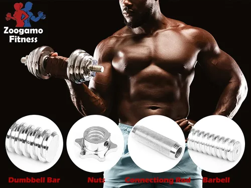 Vista 5 de Juego de mancuernas ajustables de hierro fundido a 110 libras, peso libre con barra de conexión utilizada como barra, para hombres y mujeres