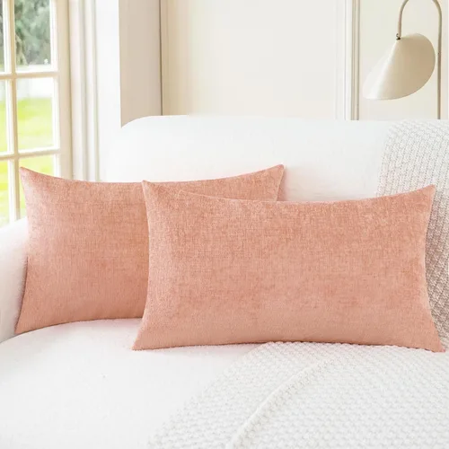 Vista 47 de CaliTime - Paquete de 2 fundas de almohada acogedoras para sofá, decoración del hogar, felpilla suave teñida sólida, 16 x 16 pulgadas, marrón Marrón