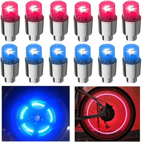 Vista 12 de 20 luces LED para rueda, luz intermitente, tapa de válvula de neumático, lámpara para automóviles, camiones, motocicletas y bicicletas