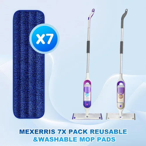 Vista 2 de 7 unidades de almohadillas reutilizables de microfibra para Swiffer PowerMop - MEXERRIS PowerMop recambios, almohadillas de trapeador para suelos