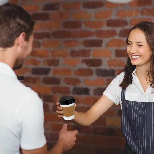 Vista 8 de Ginkgo Paquete de 100 Tazas de Café Desechables Engrosadas de 8 oz con Tapas y Mangas, Tazas para Llevar para Bebidas Calientes, Perfectas para Café