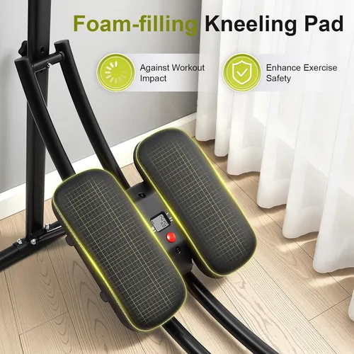 Vista 8 de Abdominal Crunch Coaster, Height Adjustable Ab Trainer Abdominal Whole with LCD Monitor & Six Silent Rollers, Body Workout Machine for Home