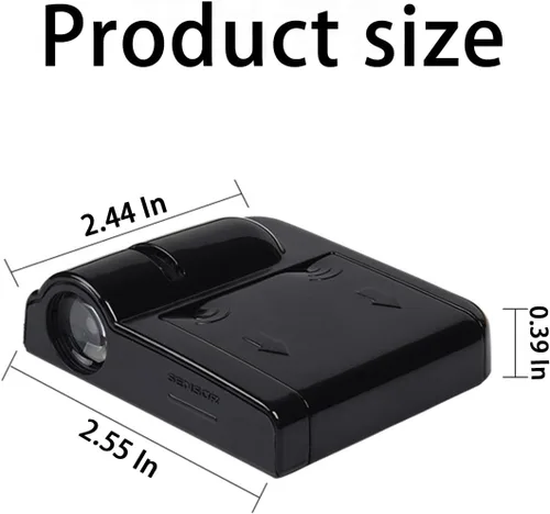 Vista 2 de 2 Piezas Luces Universales para Puerta de Automóvil Proyector de Logo, Proyección de Puerta Automática Luz LED Inalámbrica de Bienvenida y Cortesía