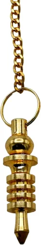 Vista 62 de Péndulos de metal curativos de Amazing Gemstone para adivinaci��n, cúpula dorada de acero de cobre de alta energía, péndulo de bronce, péndulos