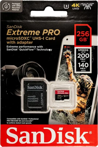 Vista 2 de SanDisk MicroSDXC Extreme Pro 256GB (2) Tarjetas de memoria compatibles con GoPro Action Camera Hero 12 Negro (SDSQXCD-256G-GN6MA) U3 V30 Bundle