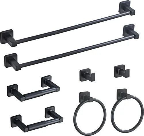 Vista 15 de Juego de accesorios de baño de hardware de baño de oro ligero de 4 piezas de Brushed, juego de accesorios de baño de acero inoxidable montado