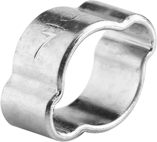 Vista 3 de 10 abrazaderas de manguera de oreja dobles de acero inoxidable chapado en zinc, clips O de 2 orejas, abrazadera de manguera de goma de silicona