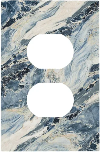 Vista 117 de Cubiertas de tomacorrientes, mármol negro y dorado, hojas blancas doradas, 1 palanca, 1 combinación basculante, placa decorativa de pared, placa