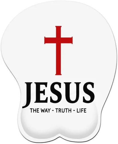 Vista 9 de Mousepad Blessed Religious Cross Ergonomic Wrist Support Non-Slip Base Mouse Mat with Wrist Rest Computer Mousemat for Desk Work Accessories Pad