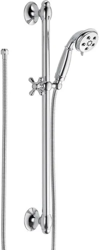 Vista 3 de Delta Faucet 3-Spray H2Okinetic Slide Bar ducha de mano con manguera, bronce champán 51308-CZ