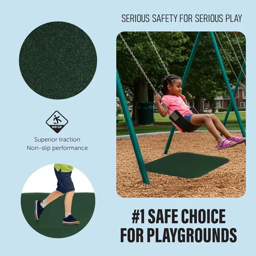 Vista 4 de Playsafer Alfombrilla de goma comercial resistente para toboganes y columpios, 1.5 pulgadas de grosor, 36 x 36 pulgadas
