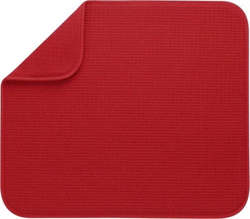 Vista 33 de S&T INC. Tapete de microfibra para secado de platos, reversible y absorbente para cocina, de 16 x 18 pulgadas, color negro