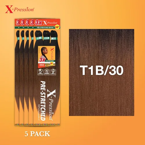 Vista 131 de Sensationnel X-Pression - Trenzas prestiradas, 3 unidades, 58 pulgadas, paquete de 1 unidad, 1B