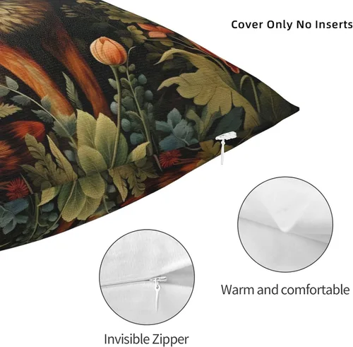 Vista 178 de Fundas de almohada William Morris diseño Strawberry Thief, fundas de almohada decorativas suaves para exteriores, fundas de almohada para decoración