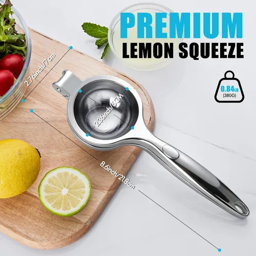 Vista 2 de Exprimidor manual de limón, exprimidor de limón de mano grande, apto para lavavajillas, exprimidor de limón resistente adecuado para limón, lima
