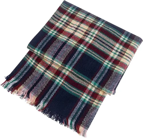 Vista 2 de Plaid Blanket Scarf Winter Fall Scarfs for Women Warm Soft Chunky Oversized Tartan Shawls Wraps Scarves