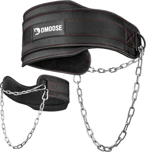 Vista 10 de DMoose Fitness Cinturón de inmersión para levantamiento de pesas, dominadas, sentadillas y inmersiones, cadena de acero robusta de 36 pulgadas