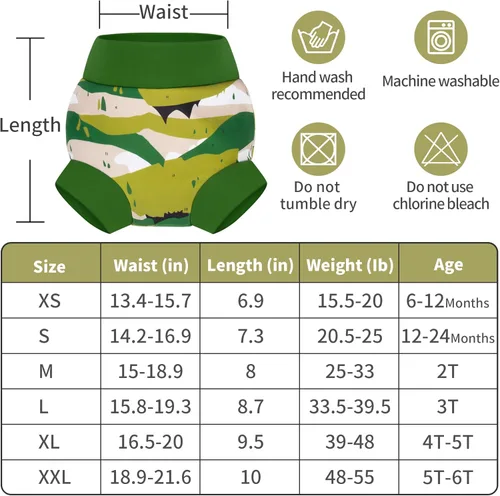 Vista 42 de BIG ELEPHANT Pañales de natación para bebé, 3 piezas, reutilizables, ajustables, lavables, impermeables, para niños y niñas, de 6 meses a 5 años