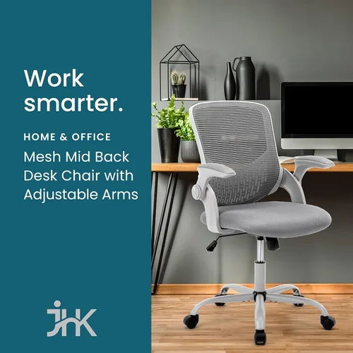 Vista 9 de Silla de oficina, sillas de escritorio de malla para computadora con ruedas, silla de oficina ergonómica, silla giratoria de altura ajustable