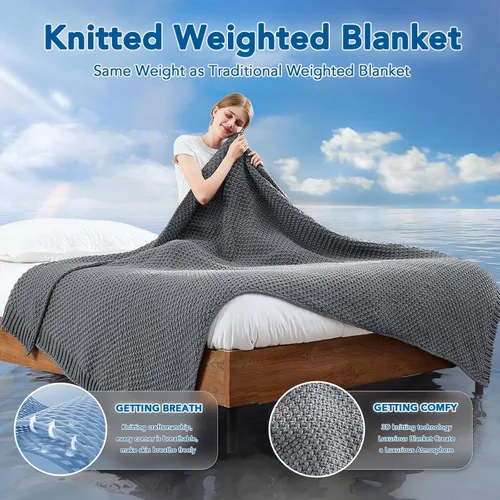 Vista 85 de Topcee - Manta con peso (3 libras, 36 x 48 pulgadas), refrescante, para dormir, perfecta para 20 a 40 libras, manta transpirable de tamaño de manta
