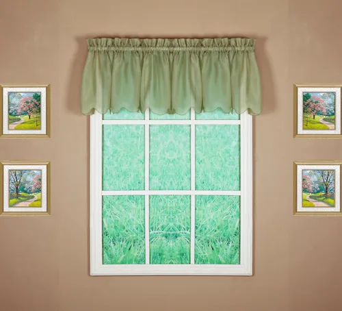 Vista 9 de Today's Curtain Emelia - Cenefa de gasa original de 14 pulgadas, hoja polvorienta, 60 pulgadas de ancho x 14 pulgadas de largo